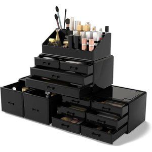 Makeup Cosmetic Organizer Storage Drawers Display Boxes Case with 12 Drawers